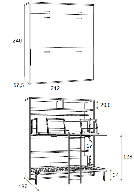 cama abatible doble F-255